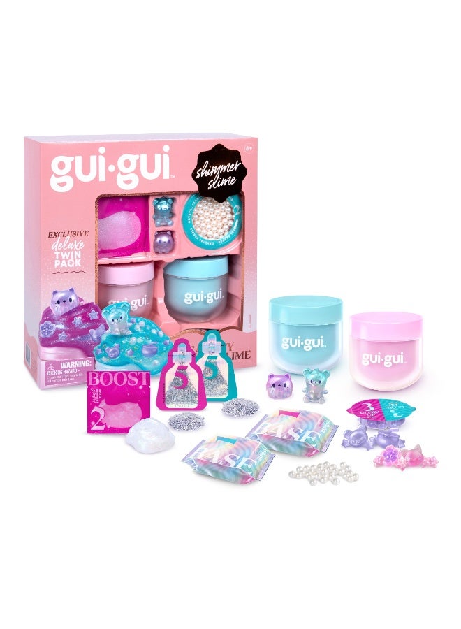 Gui-gui Shimmer Slime Deluxe Twin Pack, Assorted 1 Piece (Style & Color May Vary) | Collectible Slime | Creative Fun Ideas | Develops Sensory Skills | Entertaining Toy | Stress Relief Toys for Kids